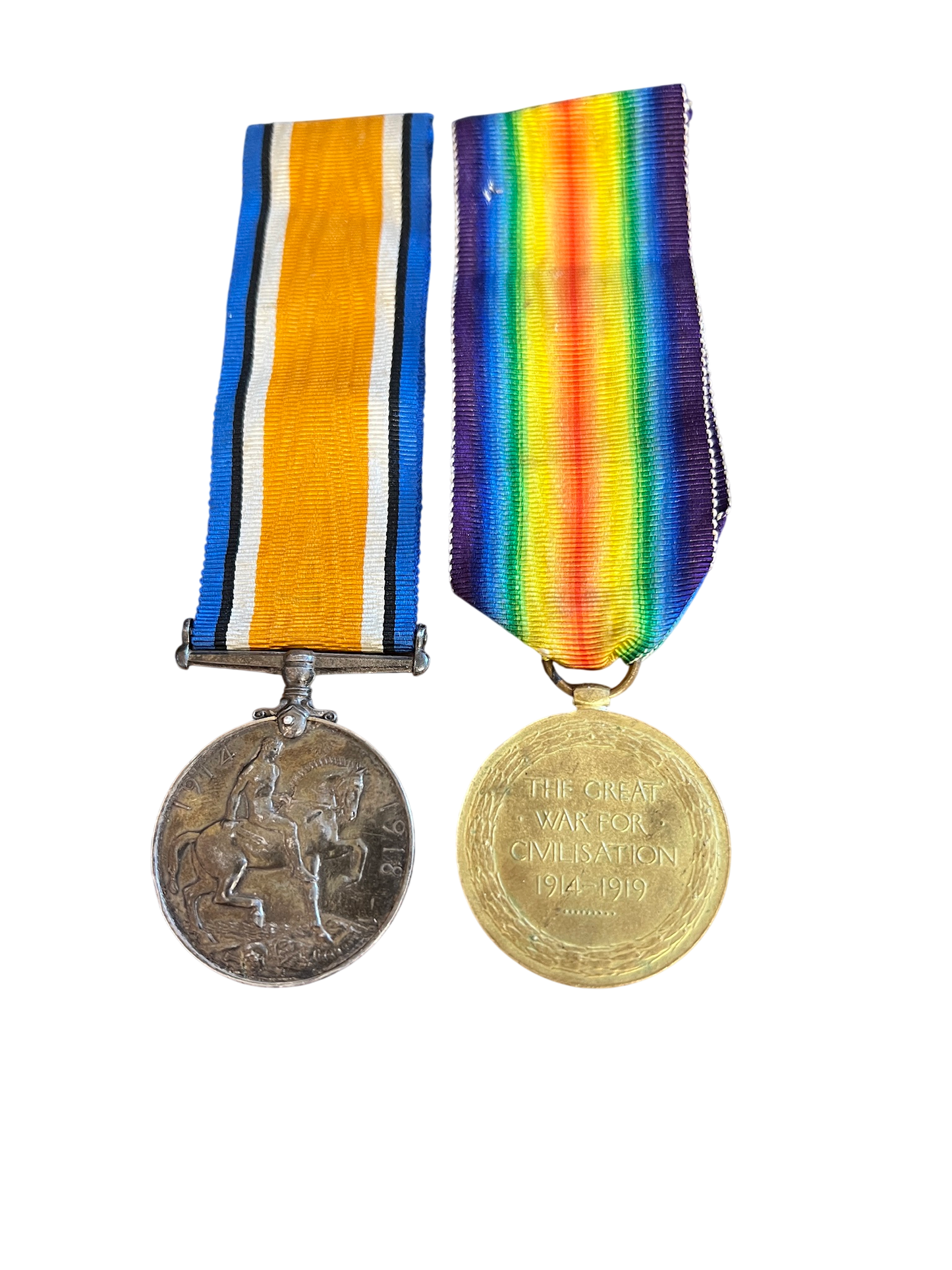 WWW1 British War Medal and Victory Medal pair to 48443 Pte G. E. Bailey South Wales Borderers