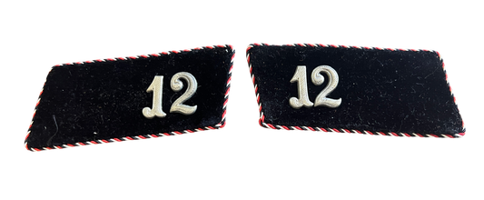 Rare Pre-1930 Weimar Era German Paramilitary SA / Freikorps Collar Tabs – Matching Pair, Standarte 12
