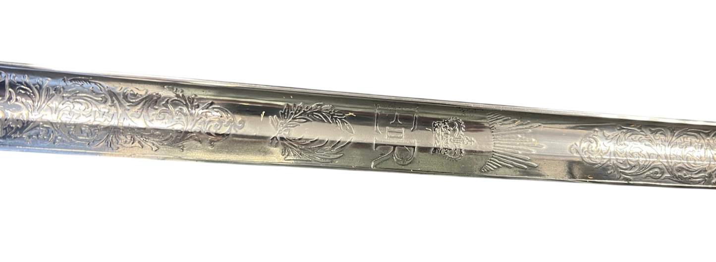 Rare 1956 Wilkinson British QEII Pattern 1821 RASC Officer's Sword - Cyprus Emergency (42 Coy)