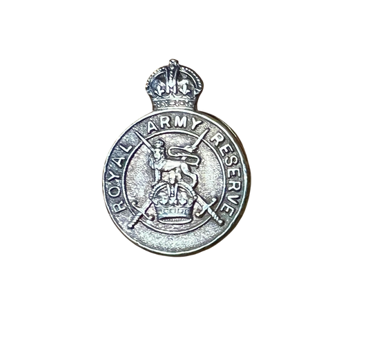 WW2 Sterling Silver Royal Army Reserve Lapel Badge - 1938 - Fully Hallmarked