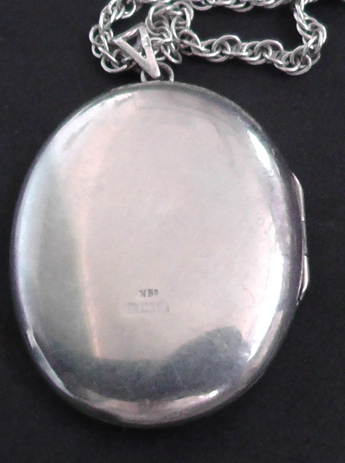 Large Silver Locket with Silver Rope Chain