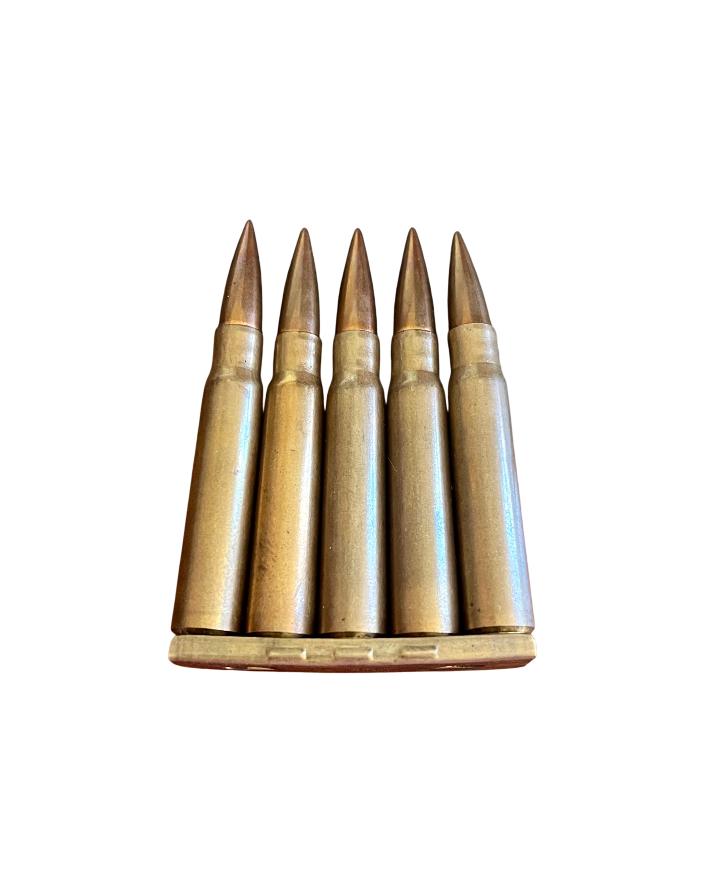 5 x WWII German 8mm Mauser (7.92×57mm) Inert Ammunition on Stripper Clip for the G98/K98k Rifle