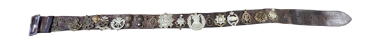 WW2 British Army Souvenir "Hate" Belt – 1903 Pattern Leather - 20 Insignia