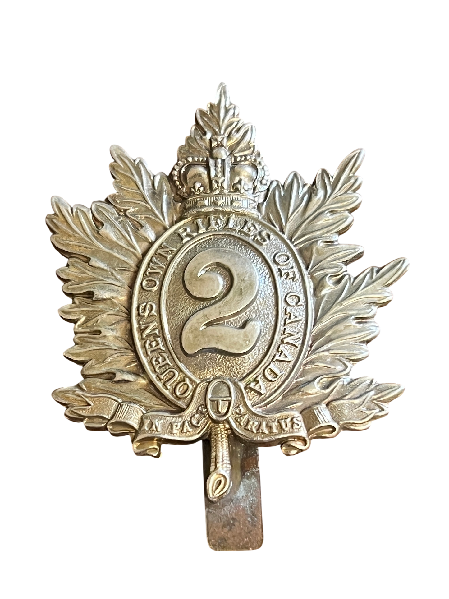 Queen’s Own Rifles of Canada Cap Badge – Post-1953 Queen's Crown Pattern – J.R. Gaunt B’Ham