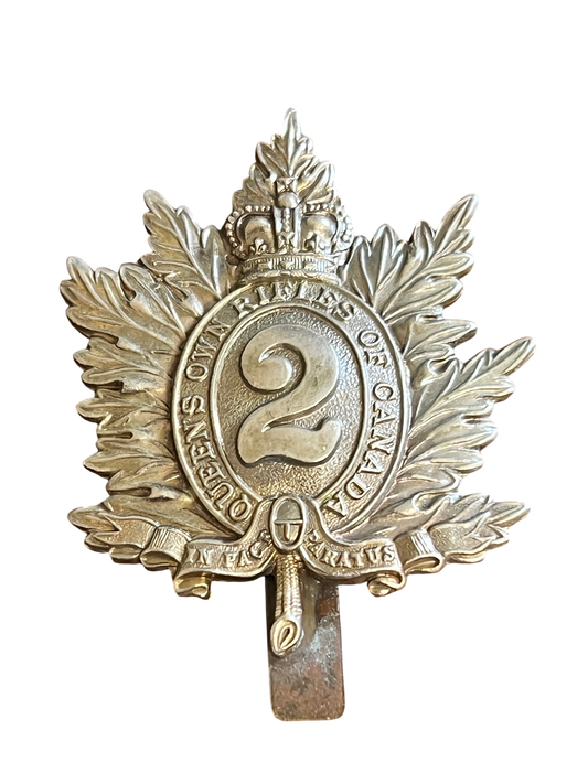 Queen’s Own Rifles of Canada Cap Badge – Post-1953 Queen's Crown Pattern – J.R. Gaunt B’Ham