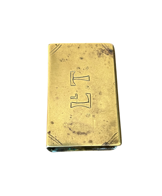Authentic WWI South Wales Borderers (SWB) Brass Trench Art Matchbox Cover & Period Matchbox