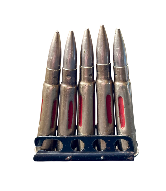 Five Mk6 .303 Drill Rounds on Charger Clip- Royal Laboratory