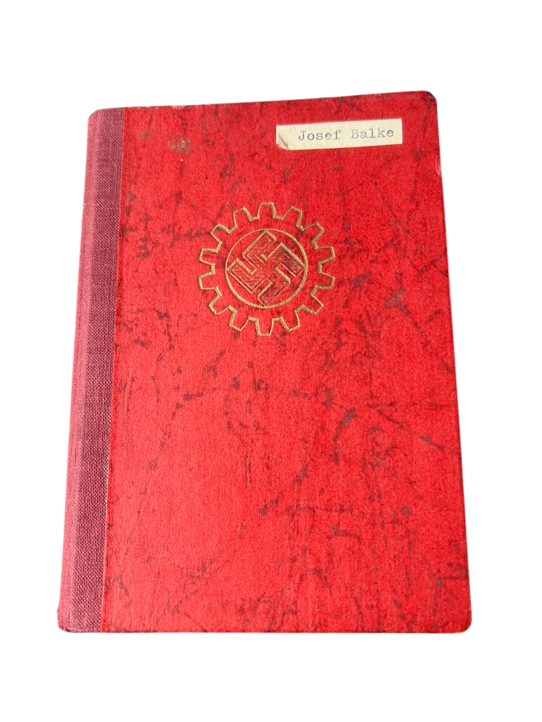 WWII German DAF Membership Book (Mitgliedsbuch) for Josef Balke (1936–1944)