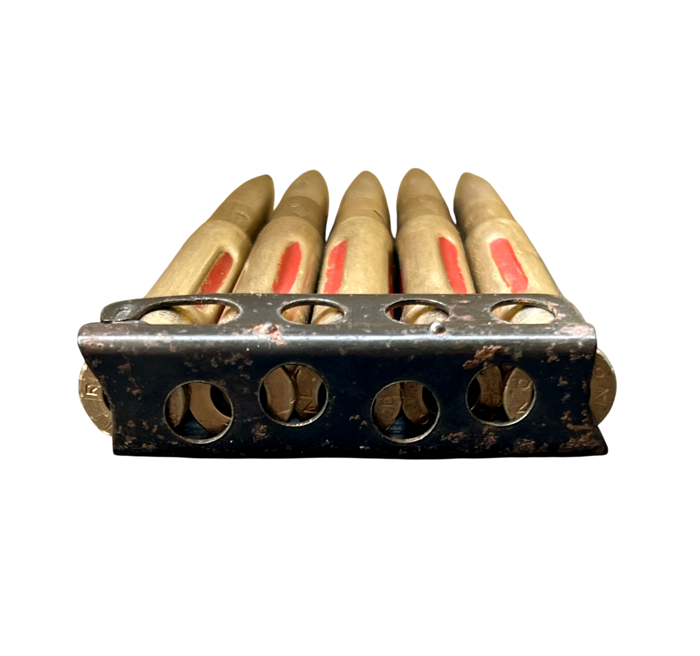 Five Mk6 .303 Drill Rounds on Charger Clip- Royal Laboratory