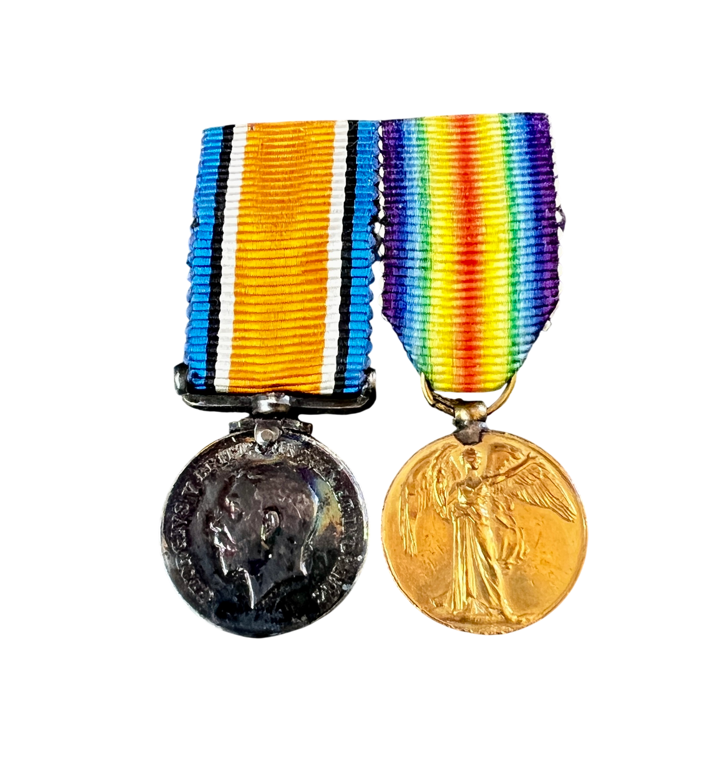 WWW1 British War Medal and Victory Medal pair to Lieut S. C. H. Bent w/ Miniatures & Boxes