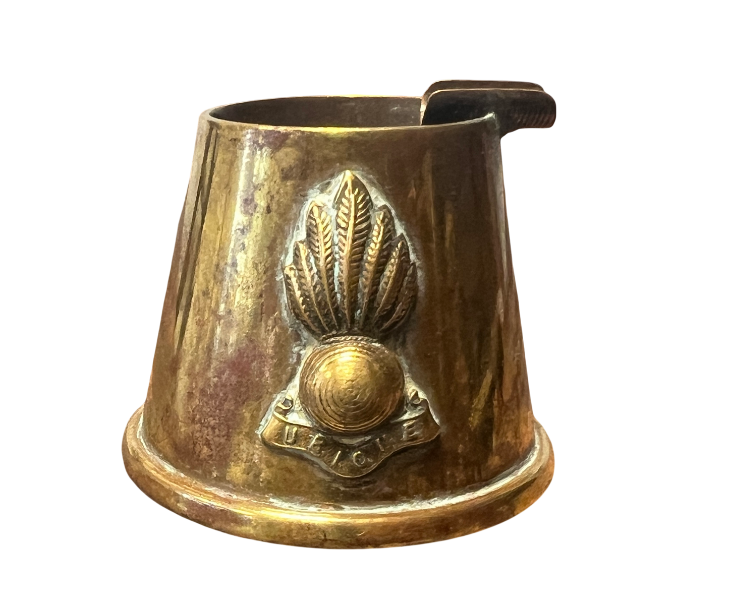 WWI British Royal Artillery Trench Art Brass Ashtray