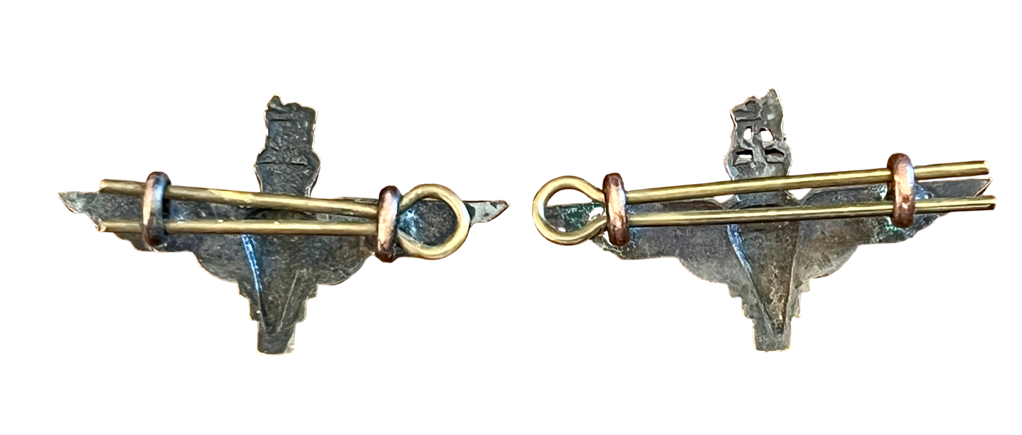 Pair of British Parachute Regiment Collar Badges - Queens Crown (QEII)