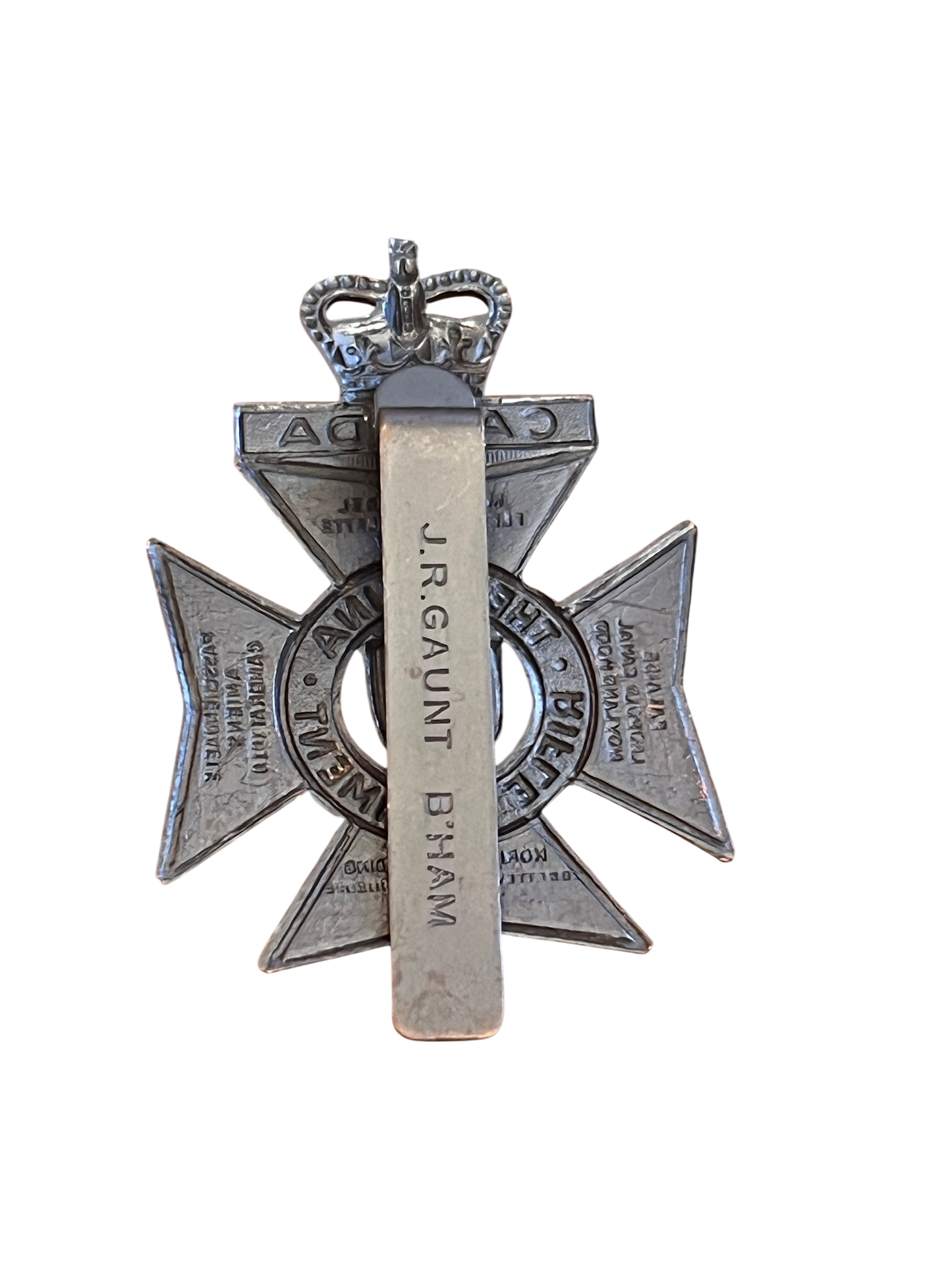 Vintage Canadian Army Regina Rifle Regiment Cap Badge - J.R. Gaunt B'Ham (1952-1982)