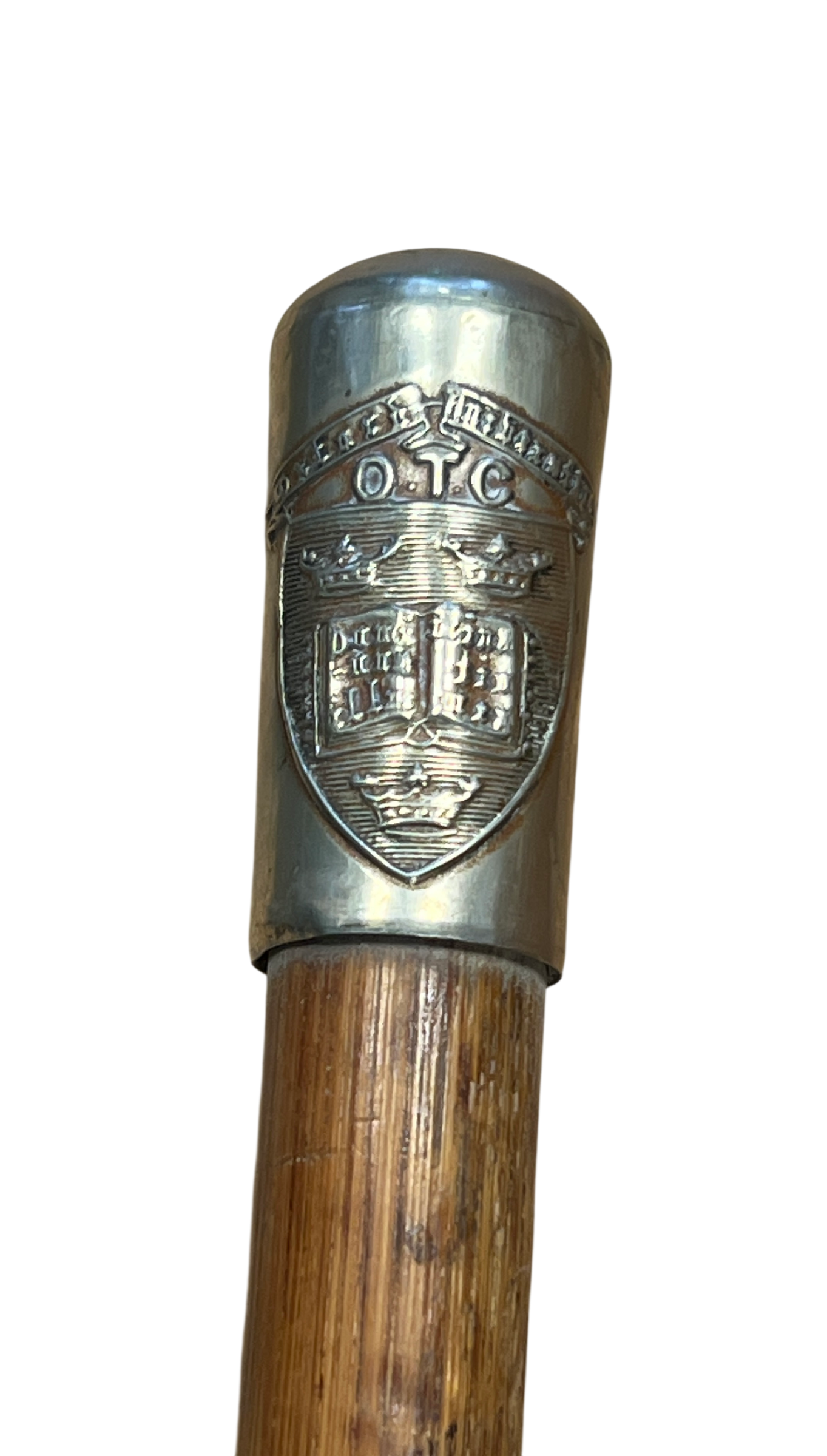 Rare WWI Oxford University OTC Malacca Drill Cane / Walking Out Cane – 34"