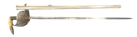 1965 Wilkinson British 1897 Pattern Infantry Officer's Sword – RAOC Etched, Complete w/ Scabbard & Knot