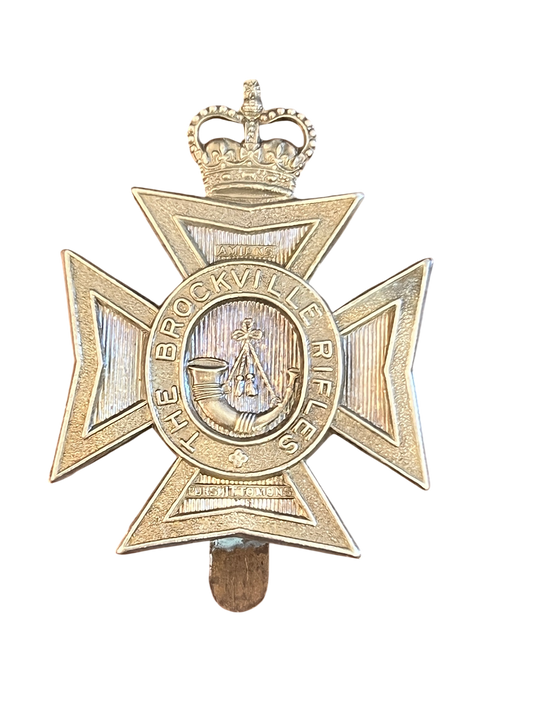 Vintage Canadian Army The Brockville Rifles Cap Badge – Queen's Crown (Post-1952)