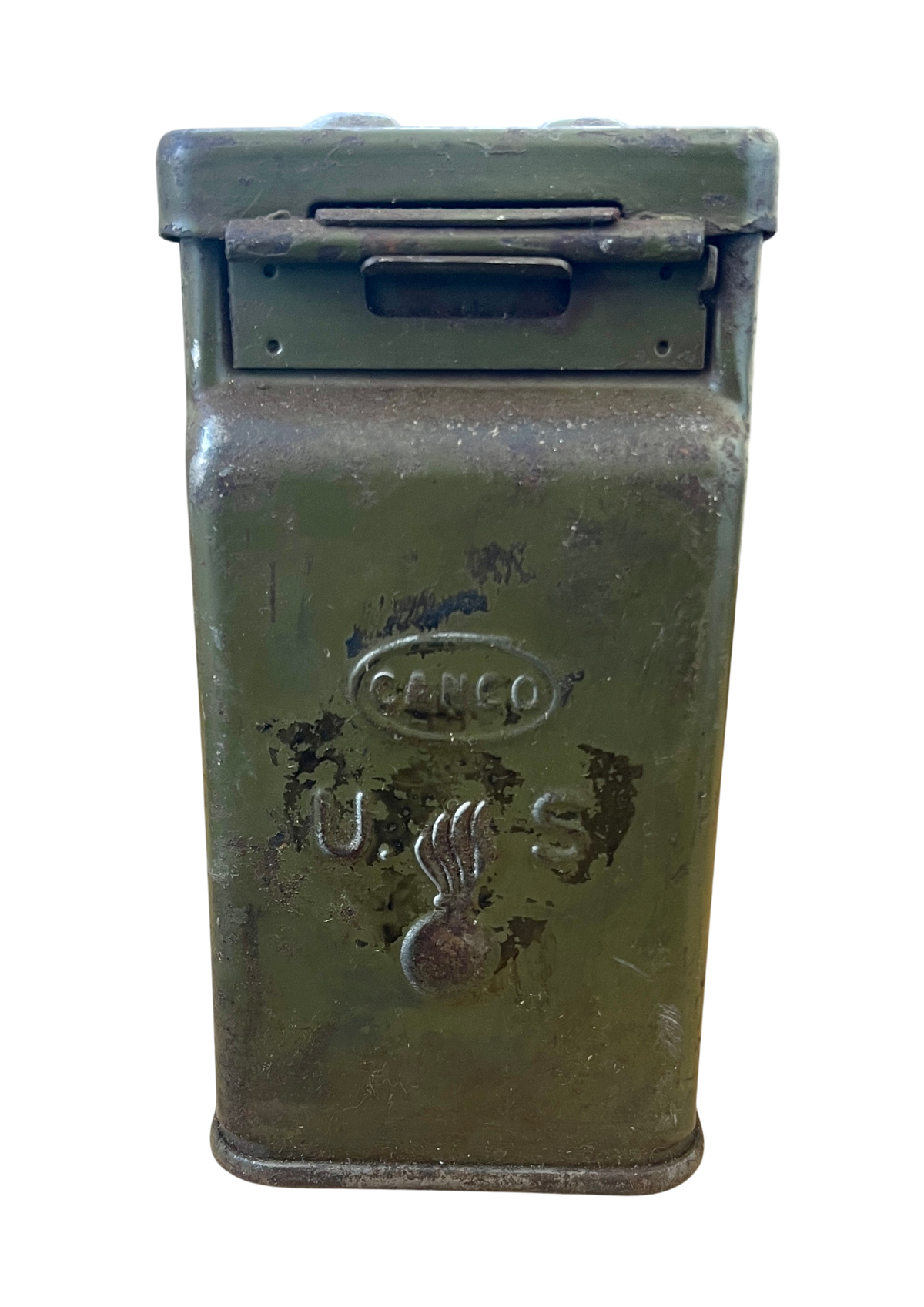 WWII US Army .30 Cal M1 Ammunition Box Manufactured by  CANCO (the American Can Company)