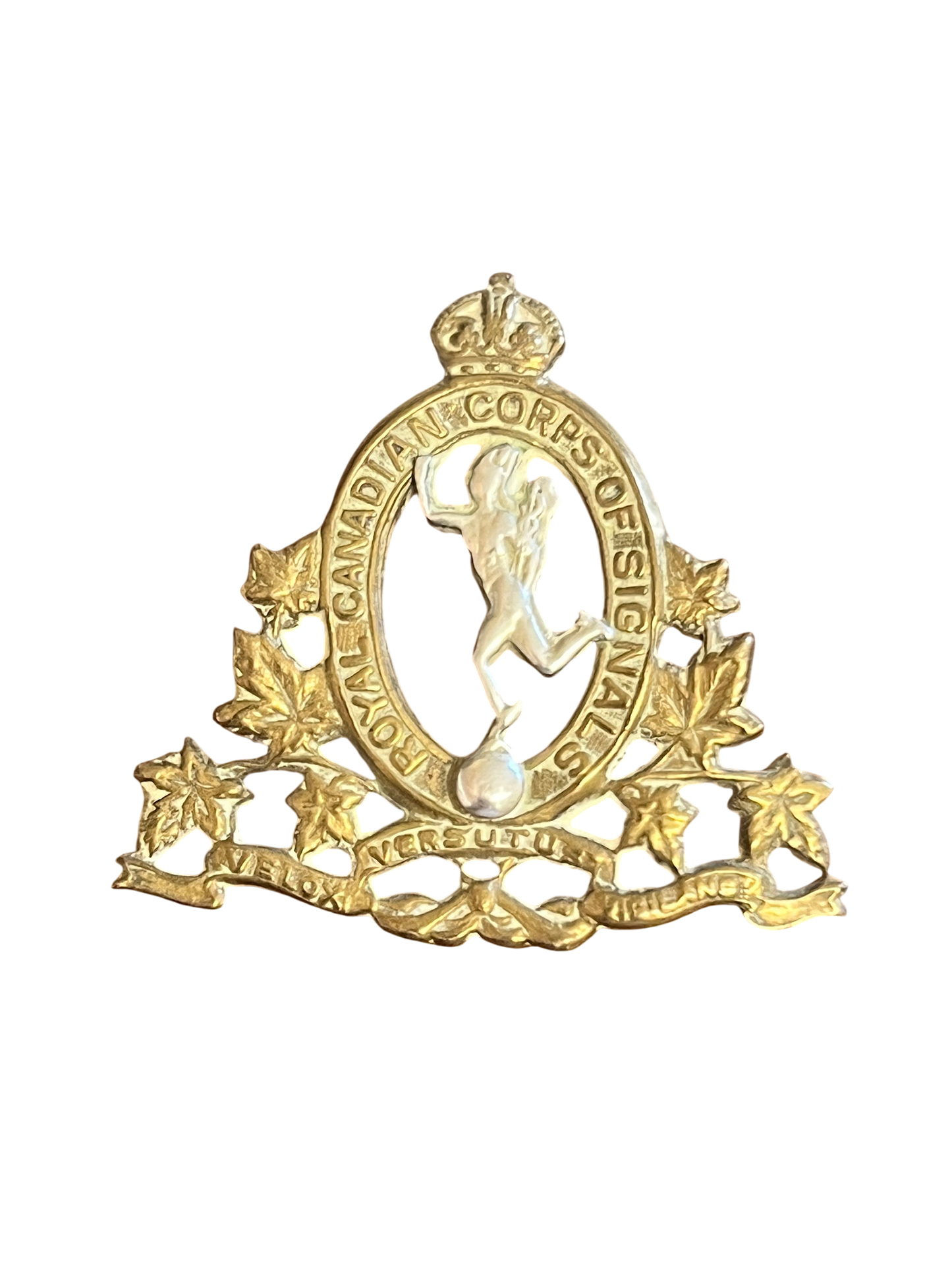 WWII Royal Canadian Corps of Signals (RCCS) Cap Badge