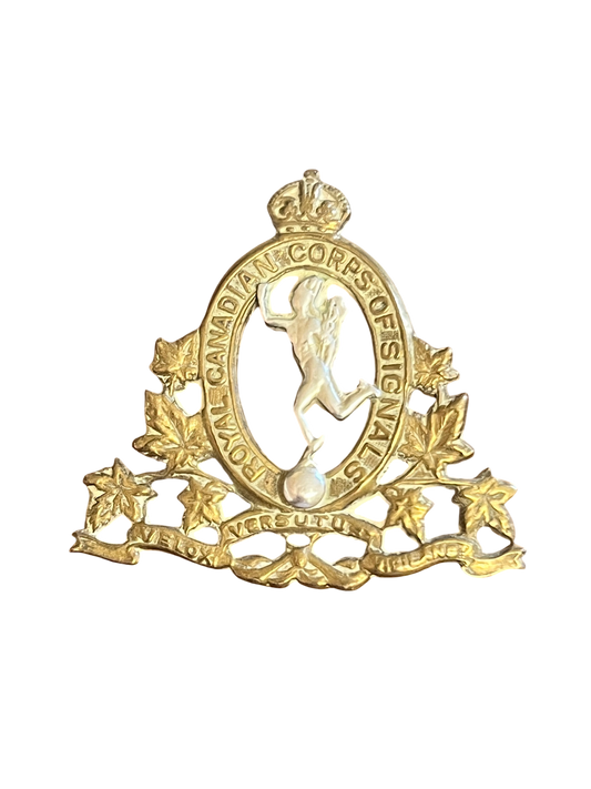 WWII Royal Canadian Corps of Signals (RCCS) Cap Badge