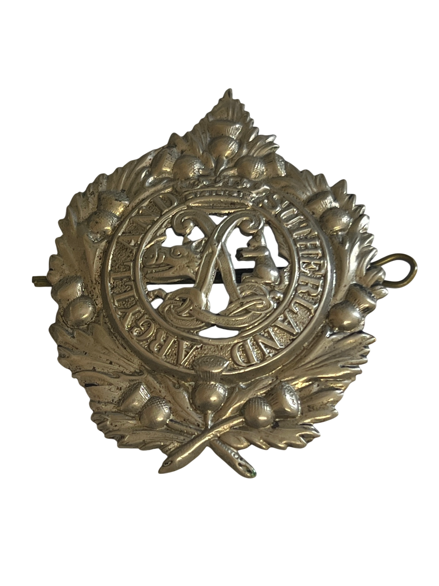 WW1/WW2 Argyll & Sutherland Highlanders OR's Glengarry/Cap Badge - Post 1908 - Voided