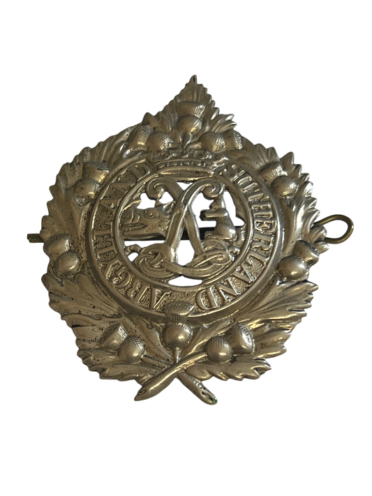 WW1/WW2 Argyll & Sutherland Highlanders OR's Glengarry/Cap Badge - Post 1908 - Voided