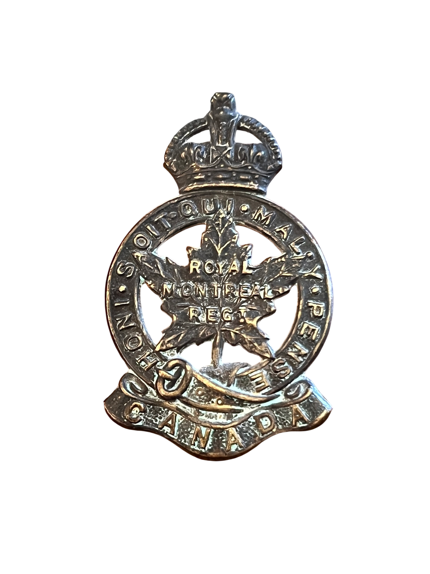Original WWI/WWII Canadian Royal Montreal Regiment OR's Cap Badge