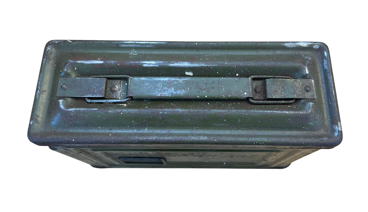 Rare WWII US Army .30 Cal M1 Ammunition Box Manufactured by the Crown Can Co.