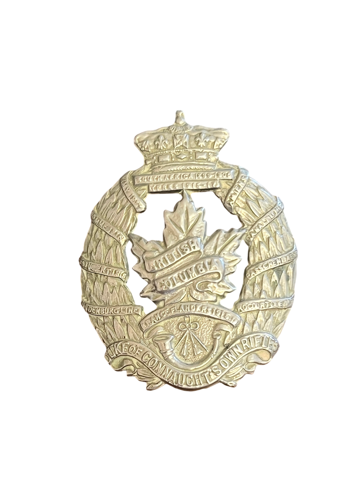 WWII Canadian British Columbia Regiment (Duke of Connaught’s Own Rifles) Cap Badge
