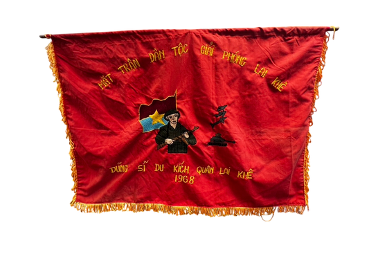 Vietnam War National Liberation Front (NLF) Embroidered Commemorative Battle Banner - 1968