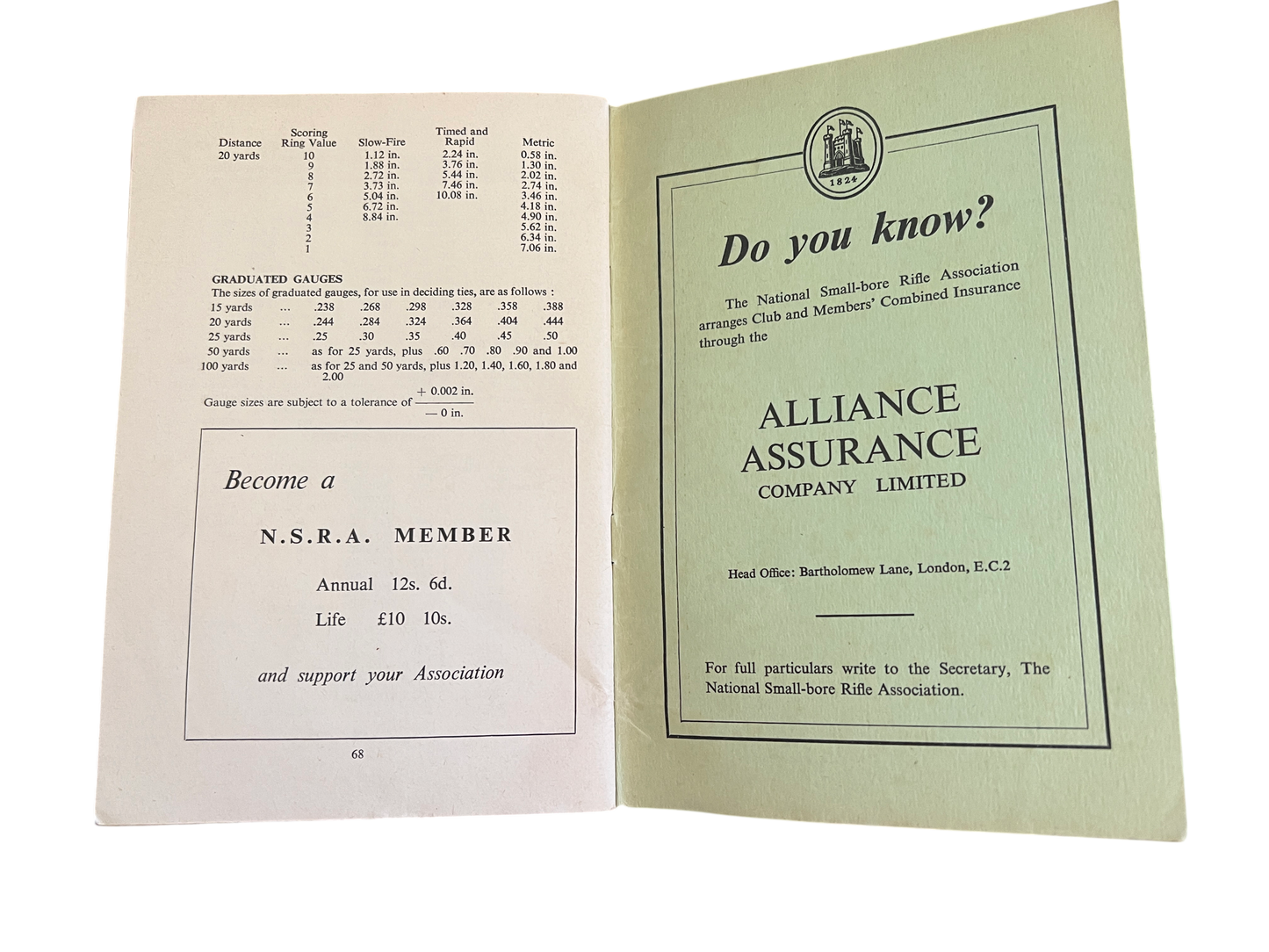 Vintage "Rules and Regulations for Small-Bore Rifle and Pistol Competitions" - 1965 - NSRA