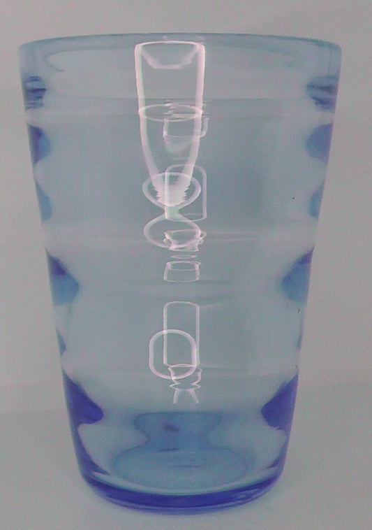 Whitefriars Ribbed Sapphire Blue Vase #9094