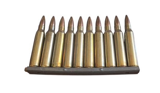 10 x Inert Winchester .233 Remington Rounds on Stripper Clip