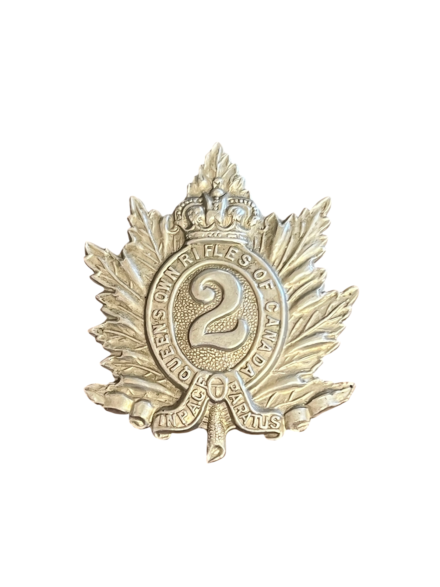 WWII Era Canadian Queen's Own Rifles (QOR) Cap Badge - 2nd Battalion