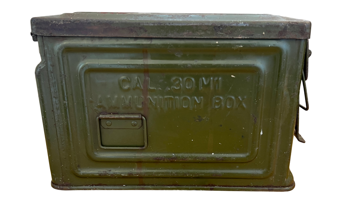 Rare WWII US Army .30 Cal M1 Ammunition Box Manufactured by the Crown Can Co.