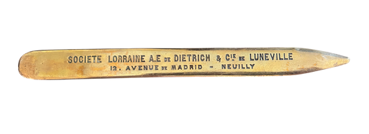 Vintage LORRAINE-DIETRICH Automobile Advertising Brass Letter Opener (1905 - 1910)