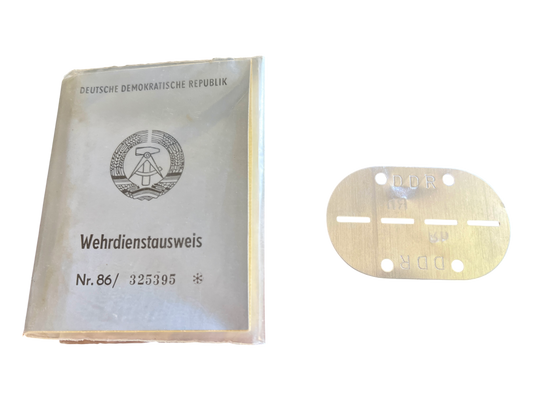 Cold War Era Blank/Un-issued East German NVA ID Card and Dog Tags