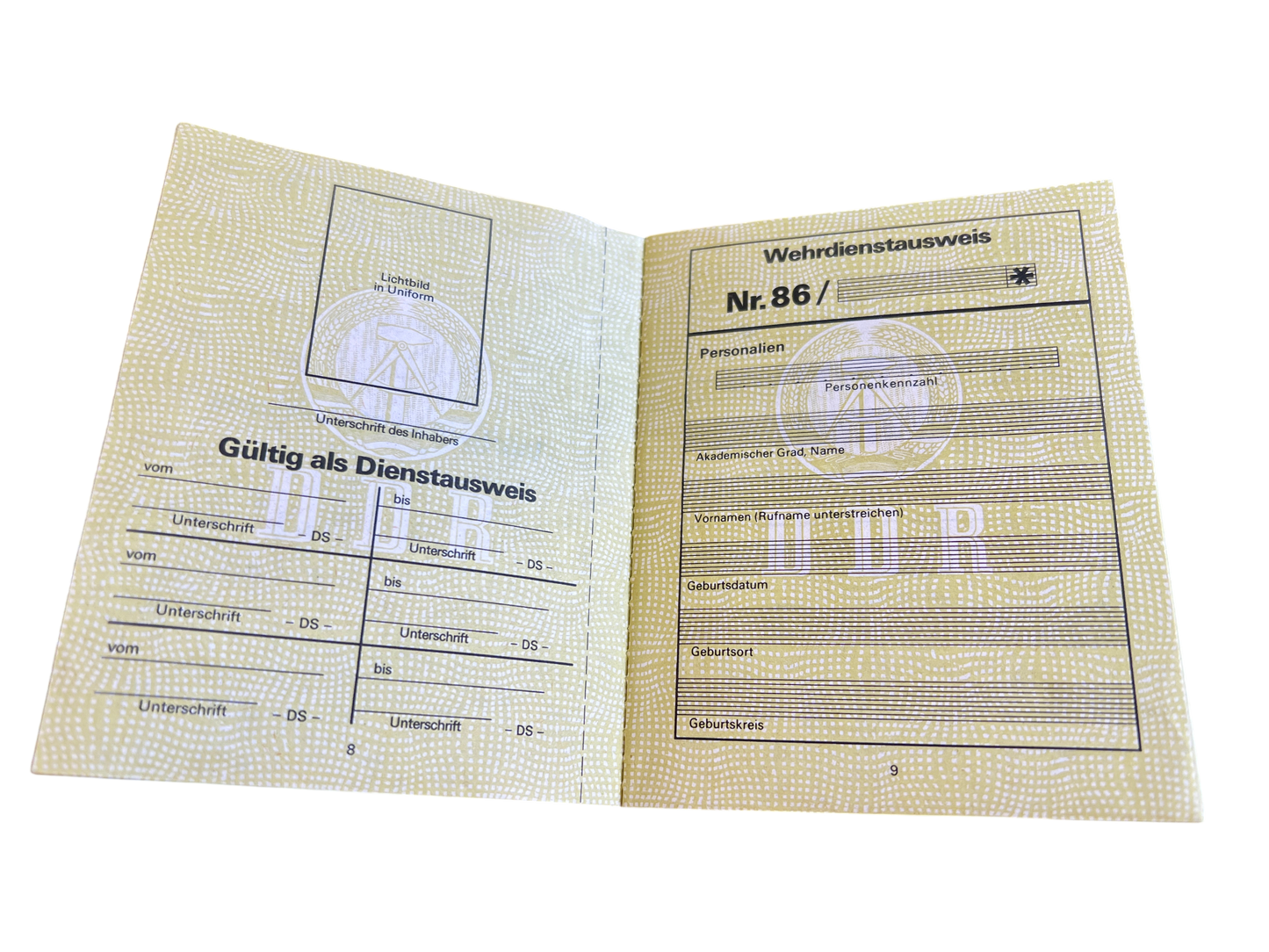 Cold War Era Blank/Un-issued East German NVA ID Card and Dog Tags