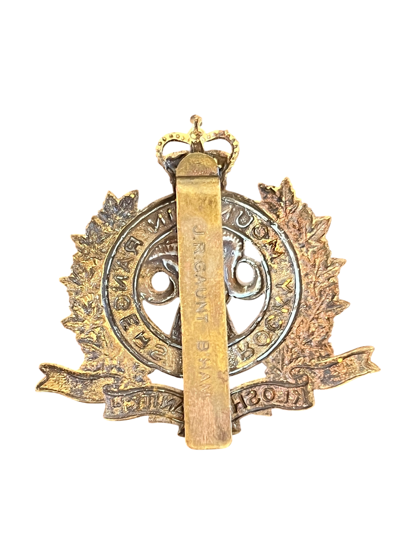 Post-1952 Canadian Army Rocky Mountain Rangers Bi-Metal Cap Badge - J.R. Gaunt B'Ham