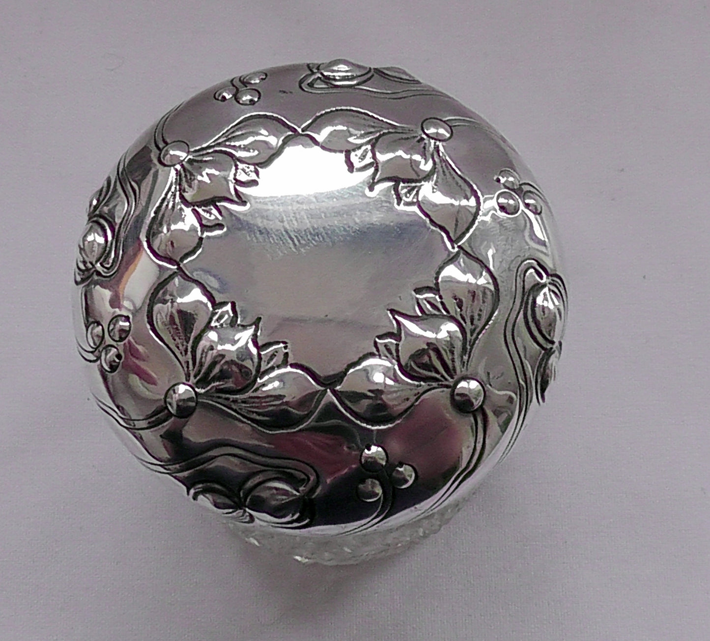 Silver Topped Art Nouveau Jar - dates 1902 - James Dixon & Sons