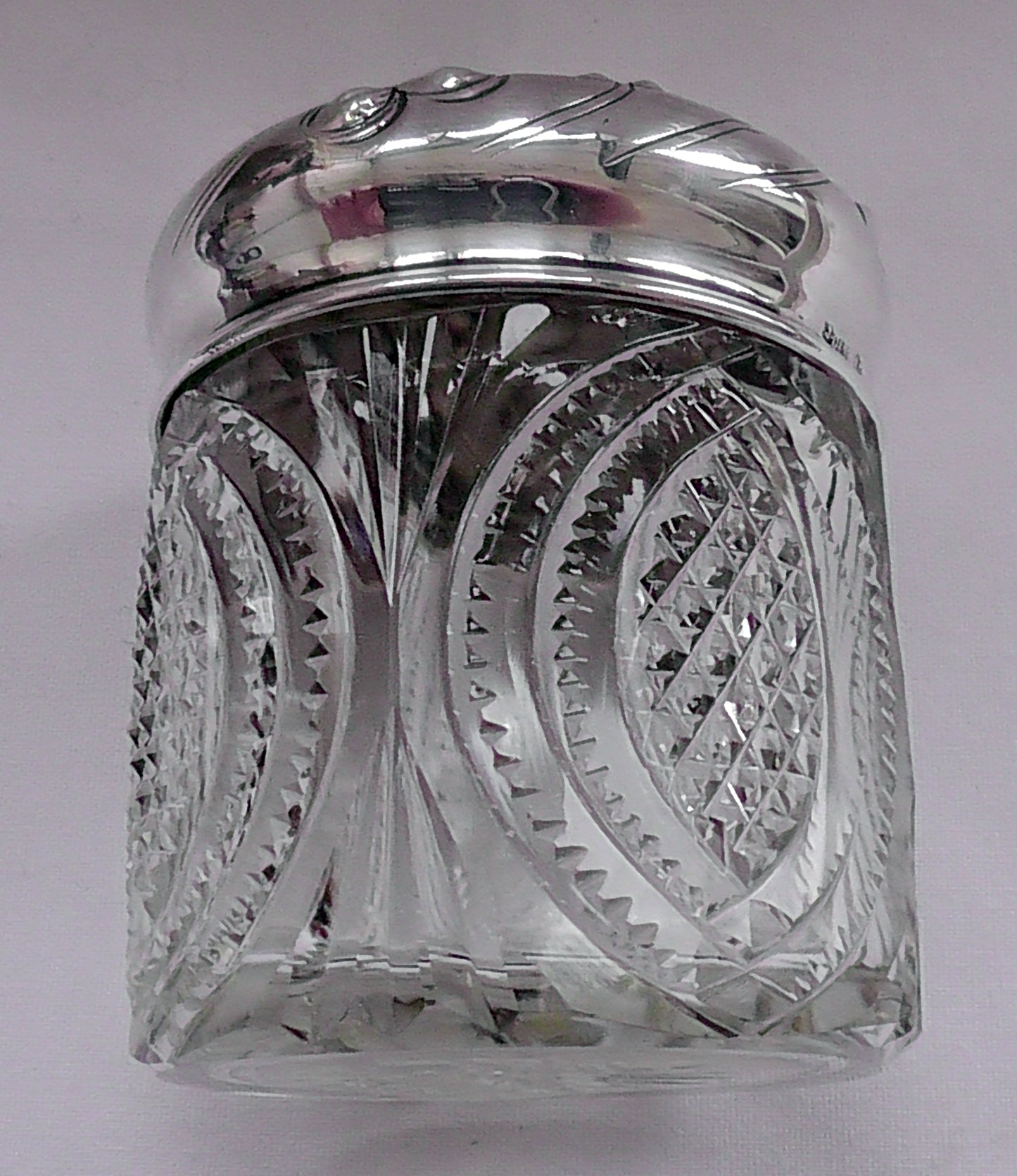 Silver Topped Art Nouveau Jar - dates 1902 - James Dixon & Sons