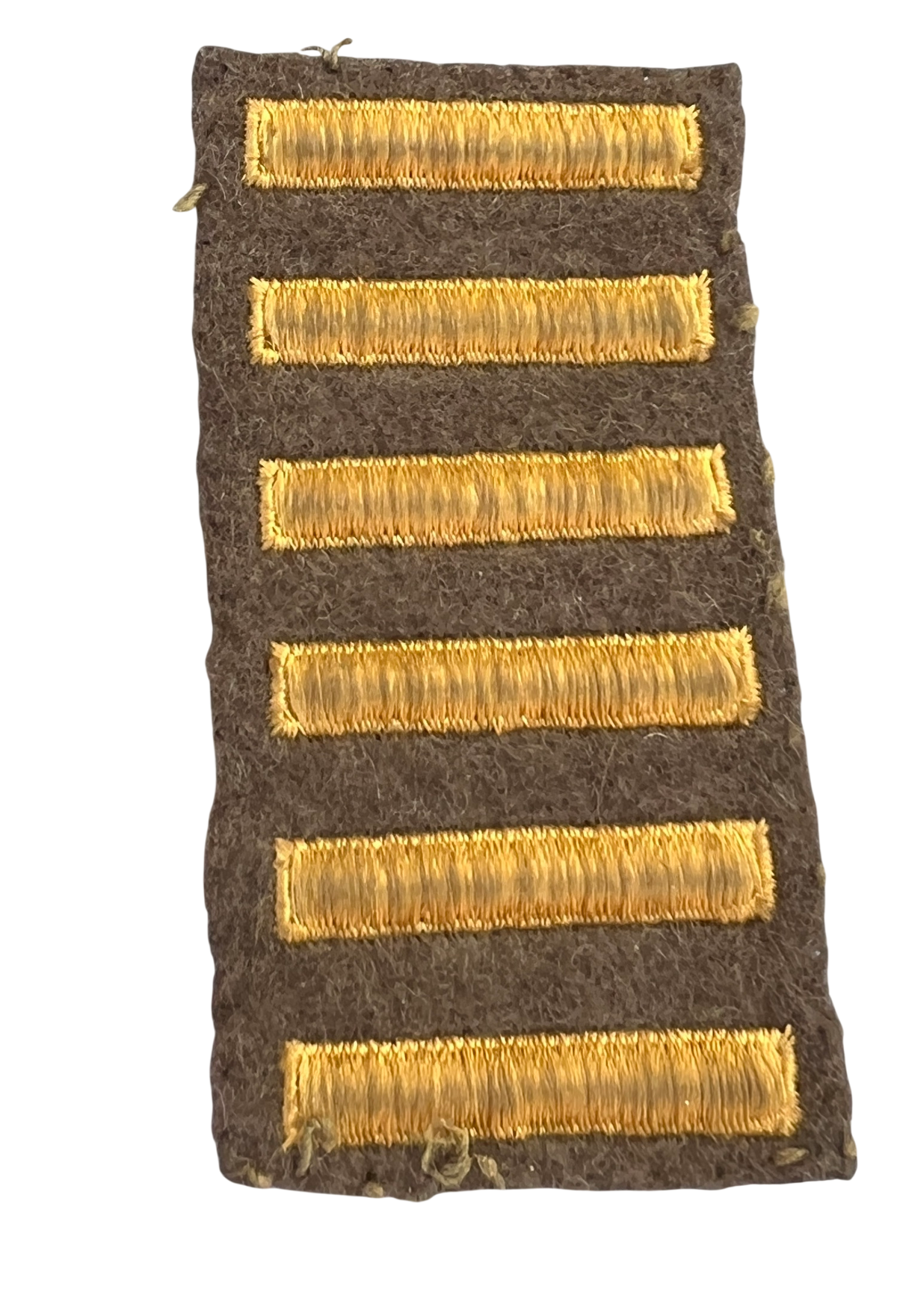 Original WWII US Army Overseas Service Stripes Patch - 6 Bars (3 Years Service)