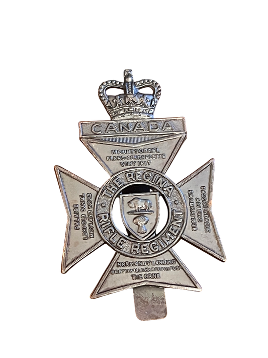 Vintage Canadian Army Regina Rifle Regiment Cap Badge - J.R. Gaunt B'Ham (1952-1982)