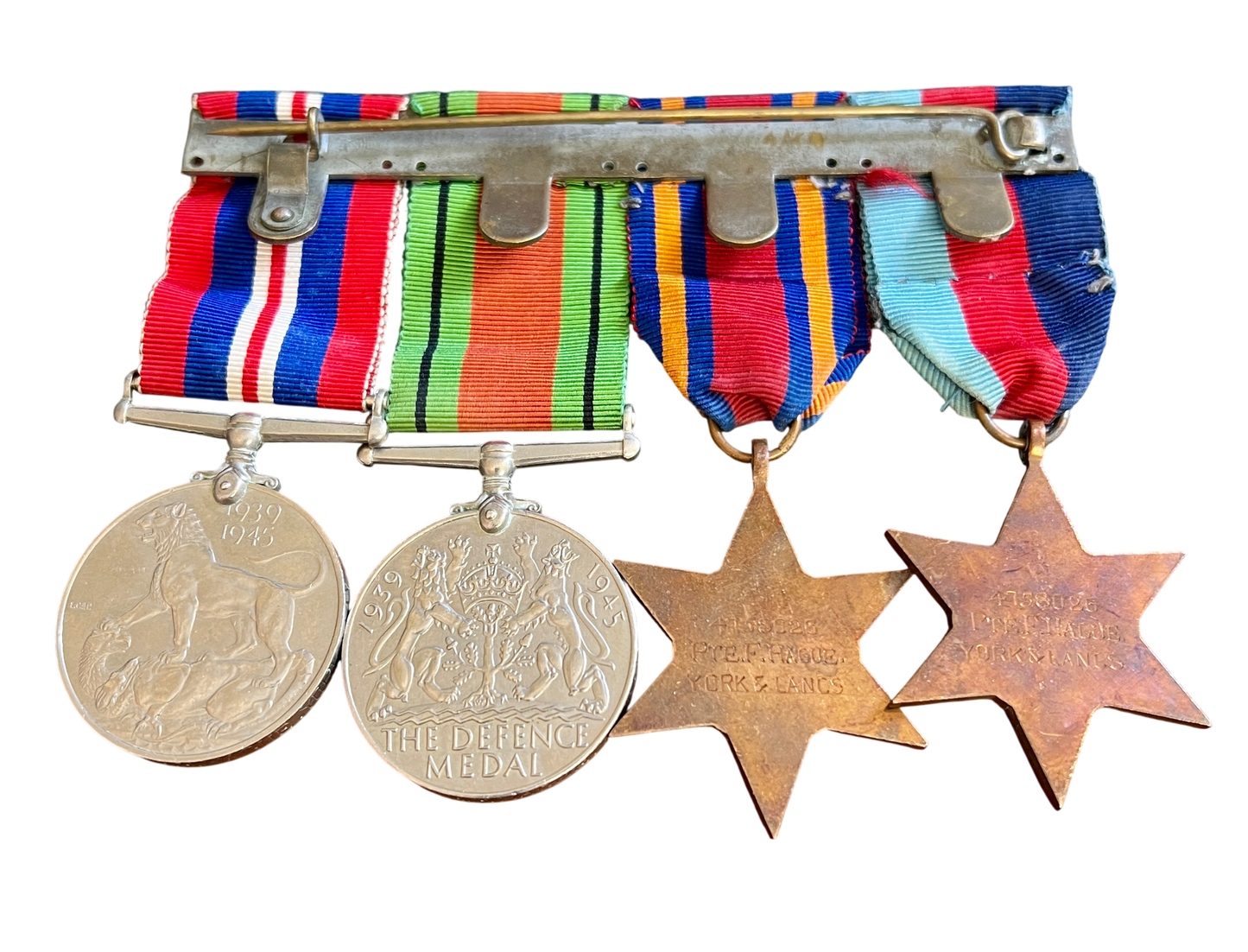 Unusual "Boots Named" WW2 4 Medal Group to 4758026 Pte F. Hauge, York & Lancs