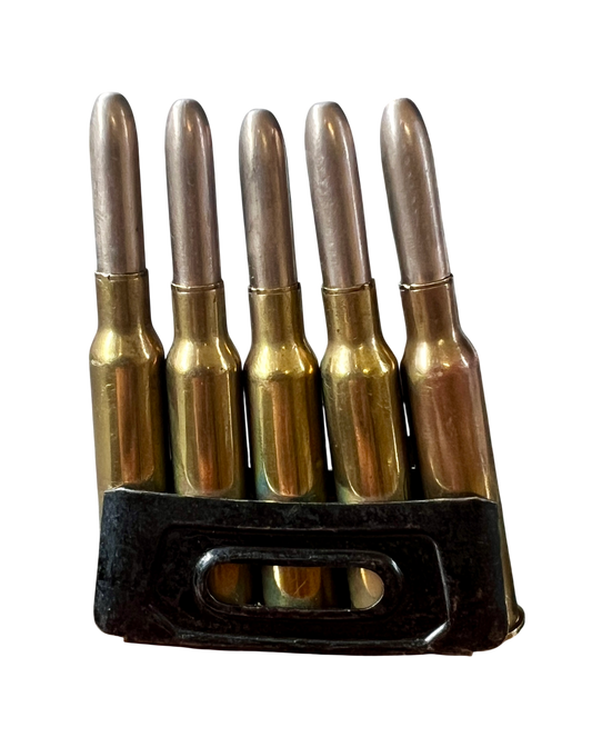 Portuguese 5 Round En-bloc clip of 6.5×53mmR Inert Ammunition