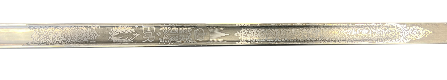 1965 Wilkinson British 1897 Pattern Infantry Officer's Sword – RAOC Etched, Complete w/ Scabbard & Knot