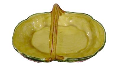 Antique Sarreguemines French Large Majolica Basket