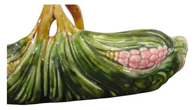 Antique Sarreguemines French Large Majolica Basket