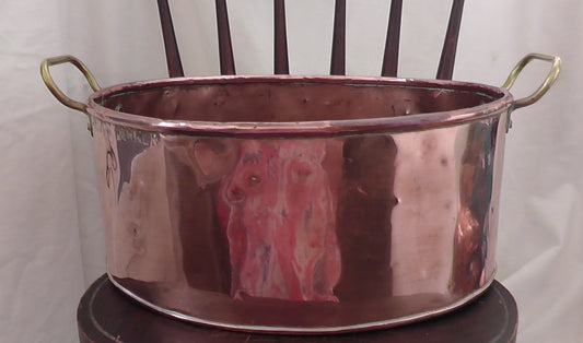 Edwardian Large Copper Oval Pan