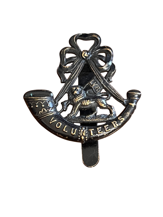 WW1 London Volunteer Rifles Cap Badge – Original Blackened Brass VTC Home Force