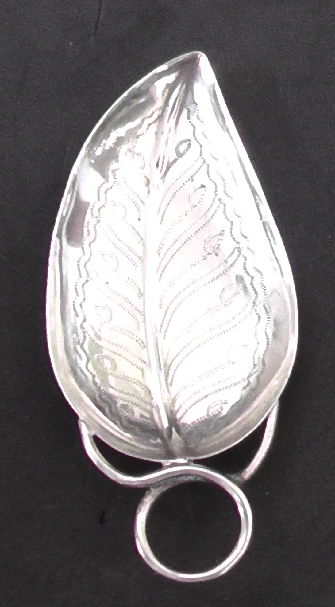 Solid Silver Leaf Caddy Spoon - Levi & Salaman Dates 1916